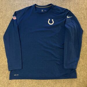 Nike Indianapolis Colts Shirt Mens XL Blue Long Sleeve NFL Dri-Fit Sports NFL